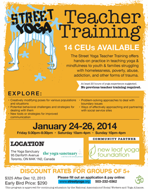 Street Yoga Teacher Training (Jan 24 - 26)